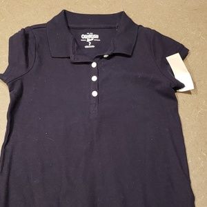 Girls Navy Osh Kosh Uniform Short Sleeve Shirt